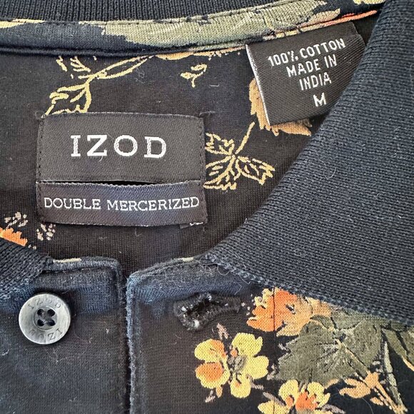 Bird print, black polo shirt - Picture 8 of 9